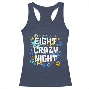 Funny Hanukkah Eight Crazy Night Racerback Tank Top Jewish Hebrew Chanukah David Stars TS11 Navy Print Your Wear