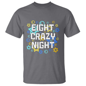 Funny Hanukkah Eight Crazy Night T Shirt Jewish Hebrew Chanukah David Stars TS11 Charcoal Print Your Wear