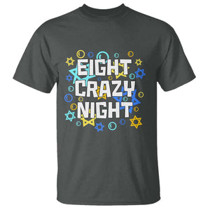 Funny Hanukkah Eight Crazy Night T Shirt Jewish Hebrew Chanukah David Stars TS11 Dark Heather Print Your Wear