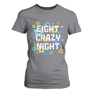 Funny Hanukkah Eight Crazy Night T Shirt For Women Jewish Hebrew Chanukah David Stars TS11 Charcoal Print Your Wear