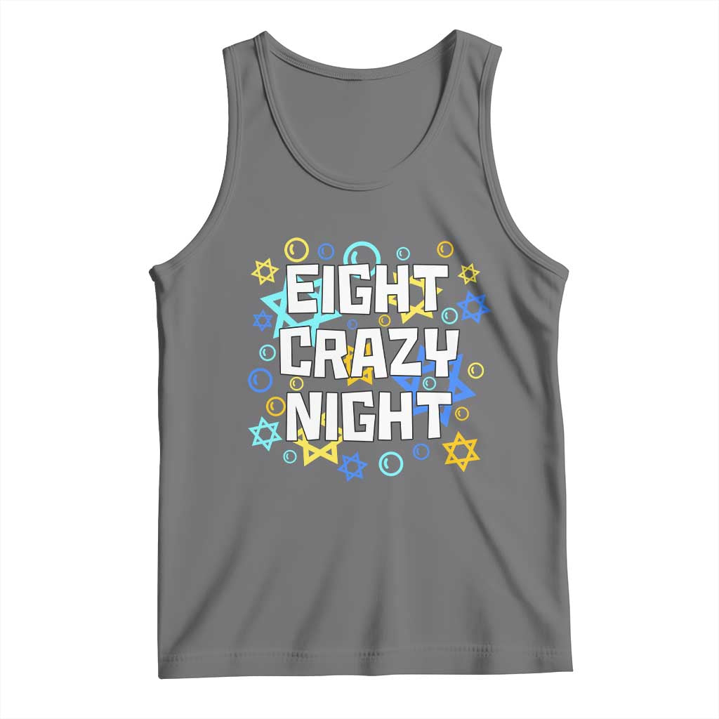 Funny Hanukkah Eight Crazy Night Tank Top Jewish Hebrew Chanukah David Stars TS11 Black Heather Print Your Wear