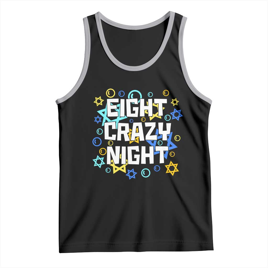 Funny Hanukkah Eight Crazy Night Tank Top Jewish Hebrew Chanukah David Stars TS11 Black Athletic Heather Print Your Wear