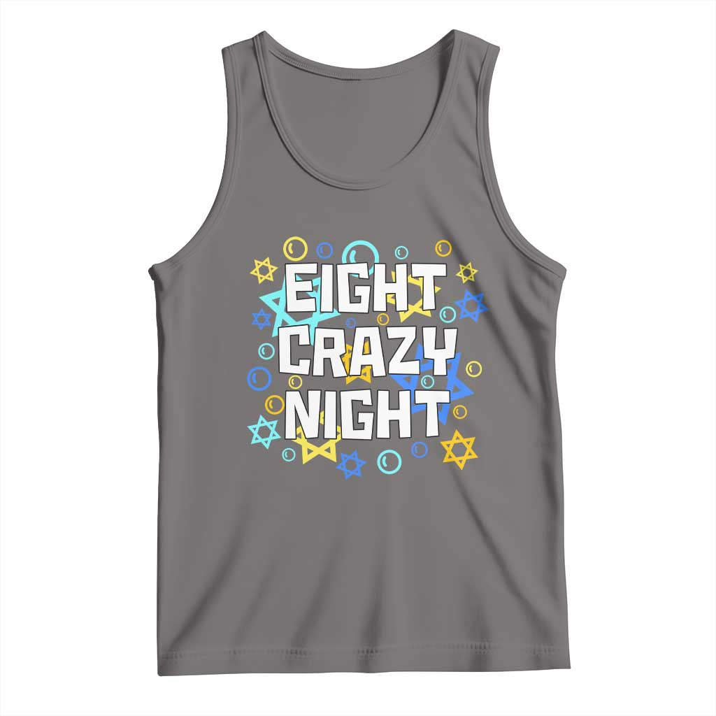 Funny Hanukkah Eight Crazy Night Tank Top Jewish Hebrew Chanukah David Stars TS11 Deep Heather Print Your Wear