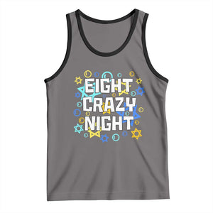 Funny Hanukkah Eight Crazy Night Tank Top Jewish Hebrew Chanukah David Stars TS11 Deep Heather Black Print Your Wear