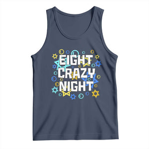 Funny Hanukkah Eight Crazy Night Tank Top Jewish Hebrew Chanukah David Stars TS11 Navy Print Your Wear