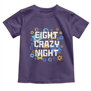 Funny Hanukkah Eight Crazy Night Toddler T Shirt Jewish Hebrew Chanukah David Stars TS11 Purple Print Your Wear