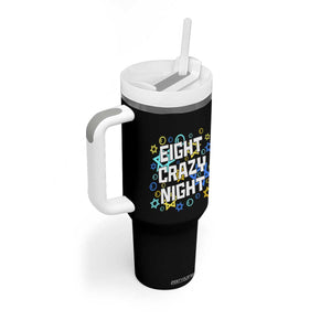 Funny Hanukkah Eight Crazy Night Tumbler With Handle Jewish Hebrew Chanukah David Stars TS11 Print Your Wear