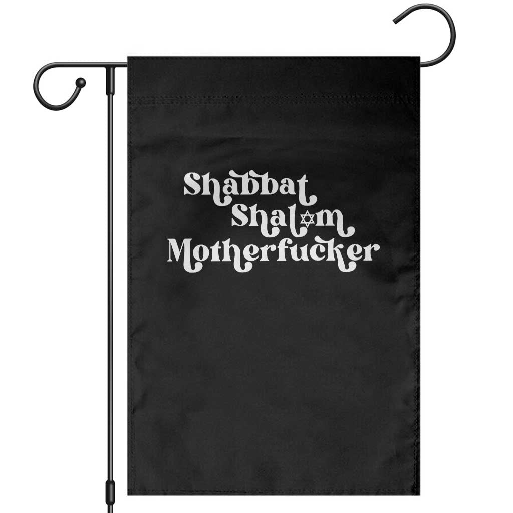 Funny Shabbat Shalom Motherfucker Garden Flag Jewish Kosher TS11 Black Print Your Wear