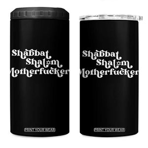 Funny Shabbat Shalom Motherfucker 4 in 1 Can Cooler Tumbler Jewish Kosher TS11 One Size: 16 oz Black Print Your Wear