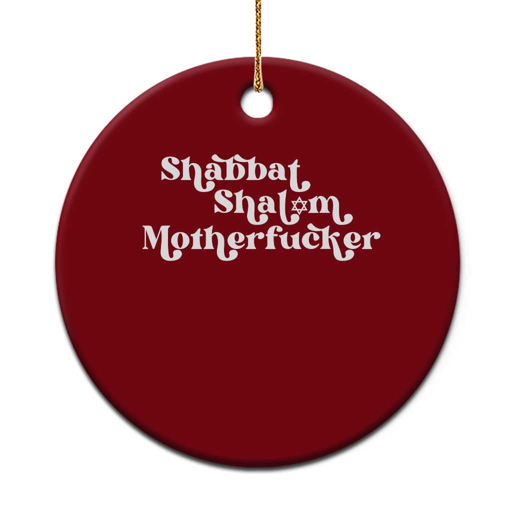 Funny Shabbat Shalom Motherfucker Ceramic Ornament Jewish Kosher TS11 1pc Red Print Your Wear