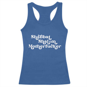 Funny Shabbat Shalom Motherfucker Racerback Tank Top Jewish Kosher TS11 Royal Blue Print Your Wear