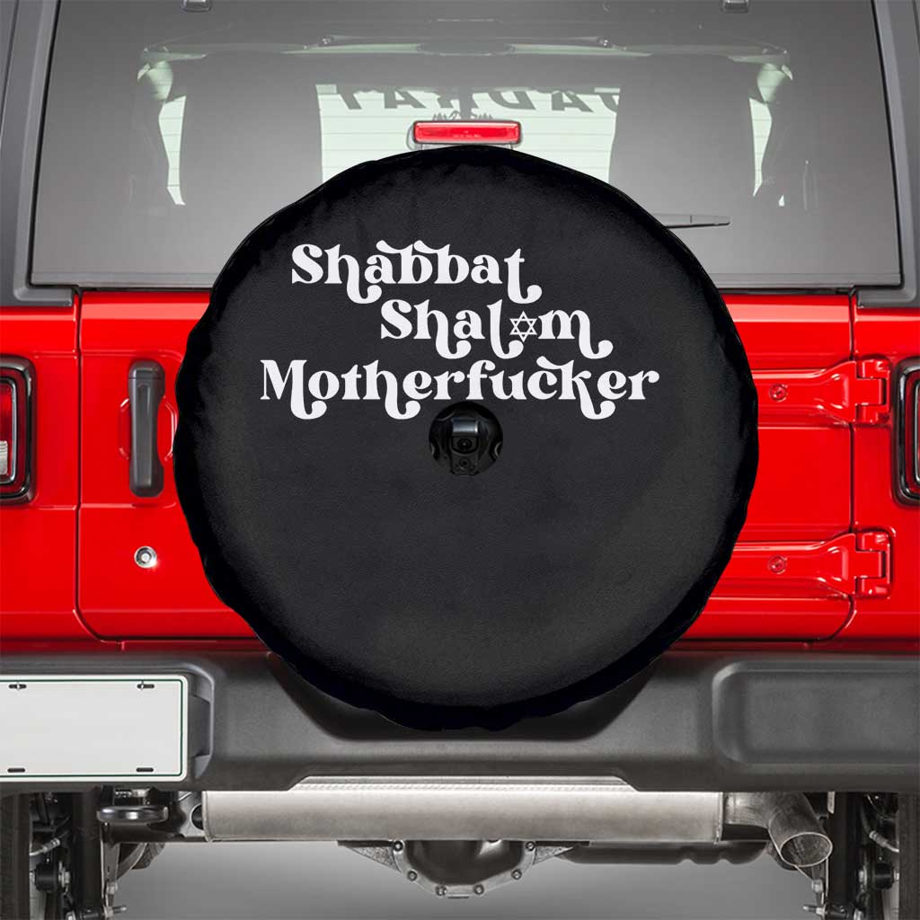 Funny Shabbat Shalom Motherfucker Spare Tire Cover Jewish Kosher TS11 Black Print Your Wear