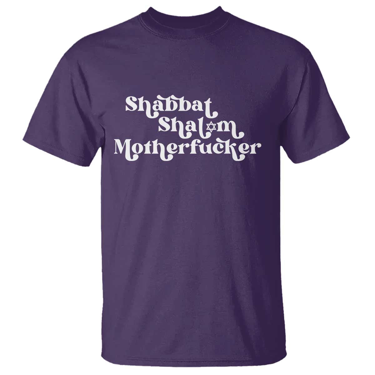 Funny Shabbat Shalom Motherfucker T Shirt Jewish Kosher TS11 Purple Print Your Wear