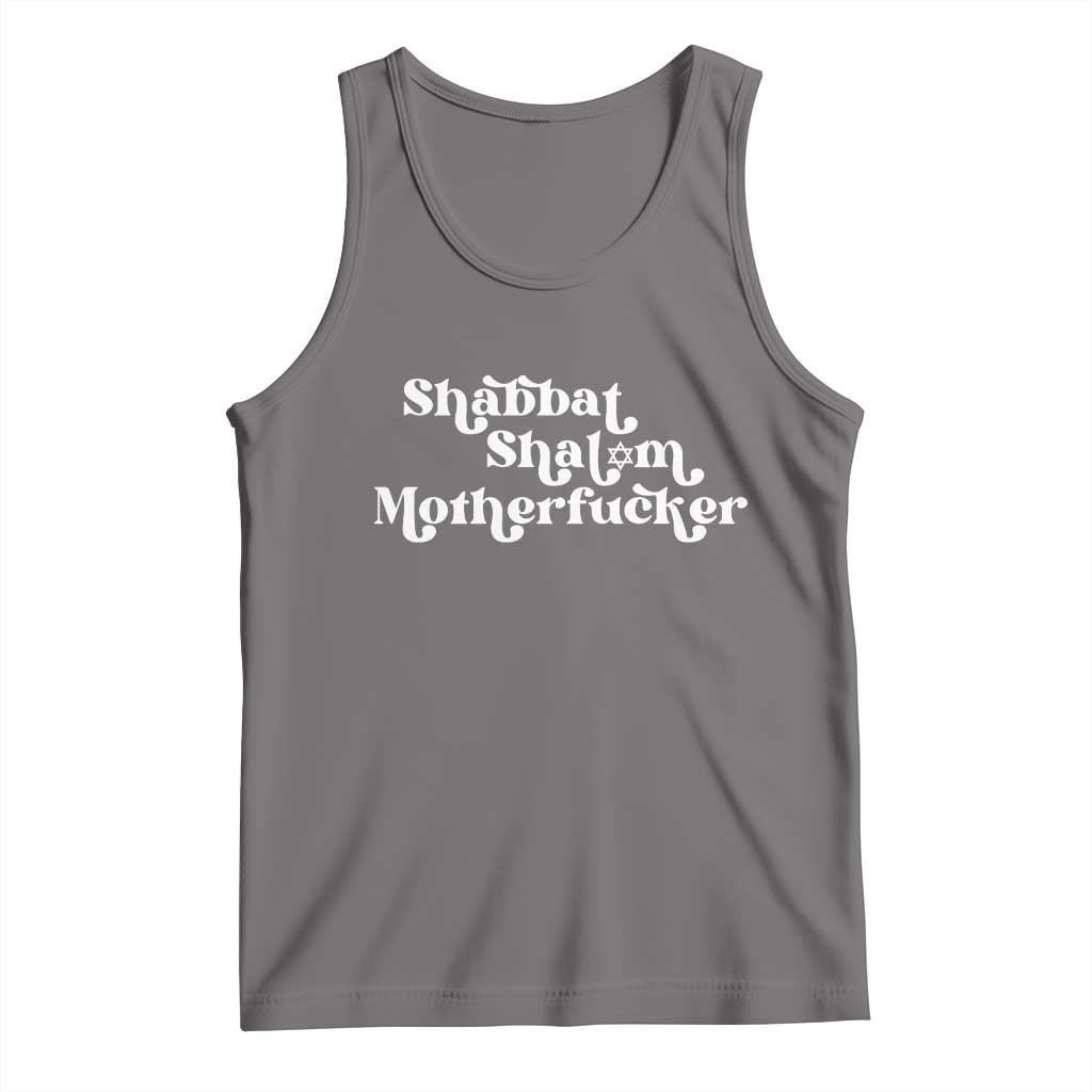 Funny Shabbat Shalom Motherfucker Tank Top Jewish Kosher TS11 Deep Heather Print Your Wear
