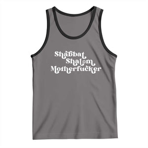 Funny Shabbat Shalom Motherfucker Tank Top Jewish Kosher TS11 Deep Heather Black Print Your Wear