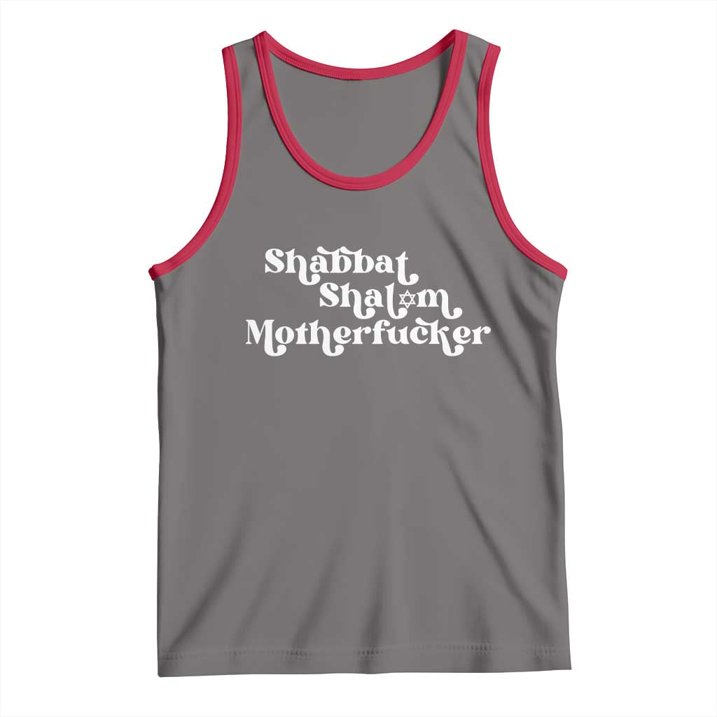 Funny Shabbat Shalom Motherfucker Tank Top Jewish Kosher TS11 Deep Heather Red Print Your Wear