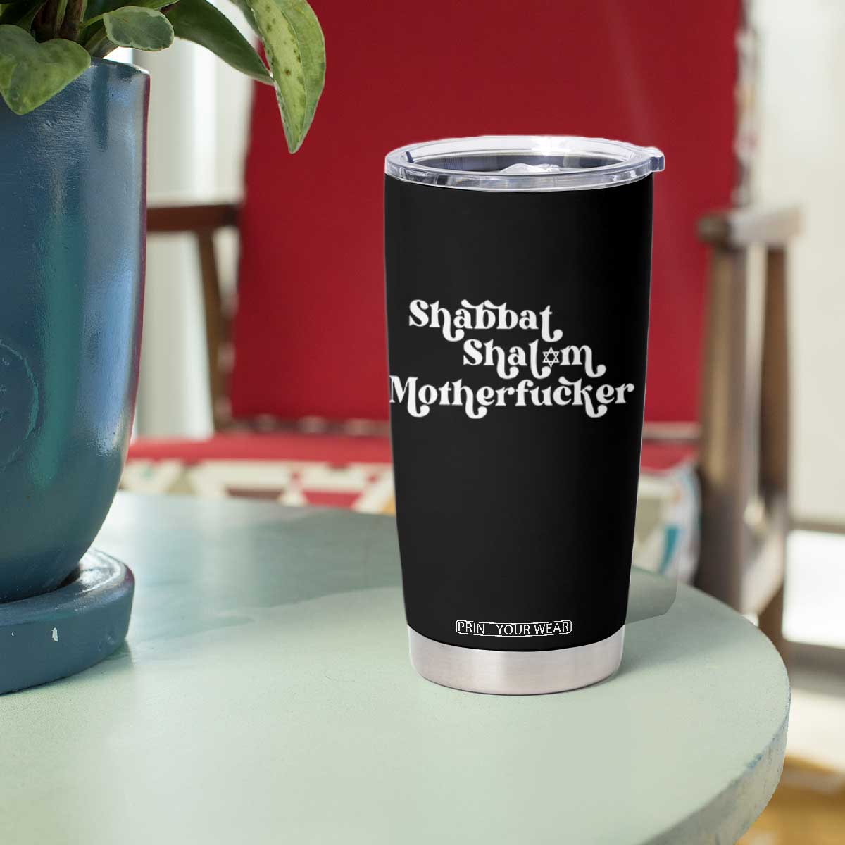 Funny Shabbat Shalom Motherfucker Tumbler Cup Jewish Kosher TS11 Print Your Wear