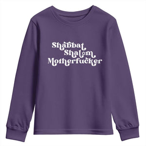 Funny Shabbat Shalom Motherfucker Youth Sweatshirt Jewish Kosher TS11 Purple Print Your Wear