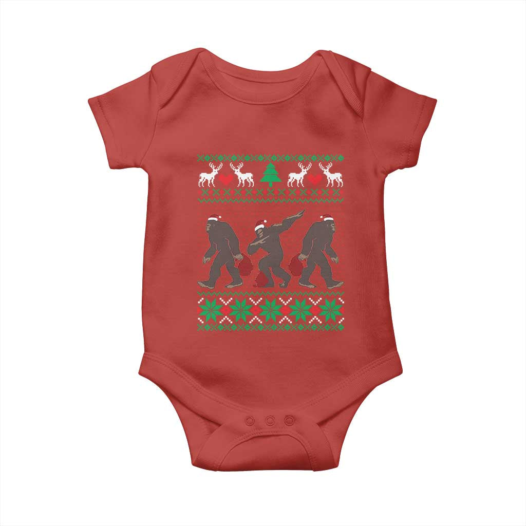 Funny Santa Bigfoot Squad Christmas Baby Onesie TS11 Red Print Your Wear