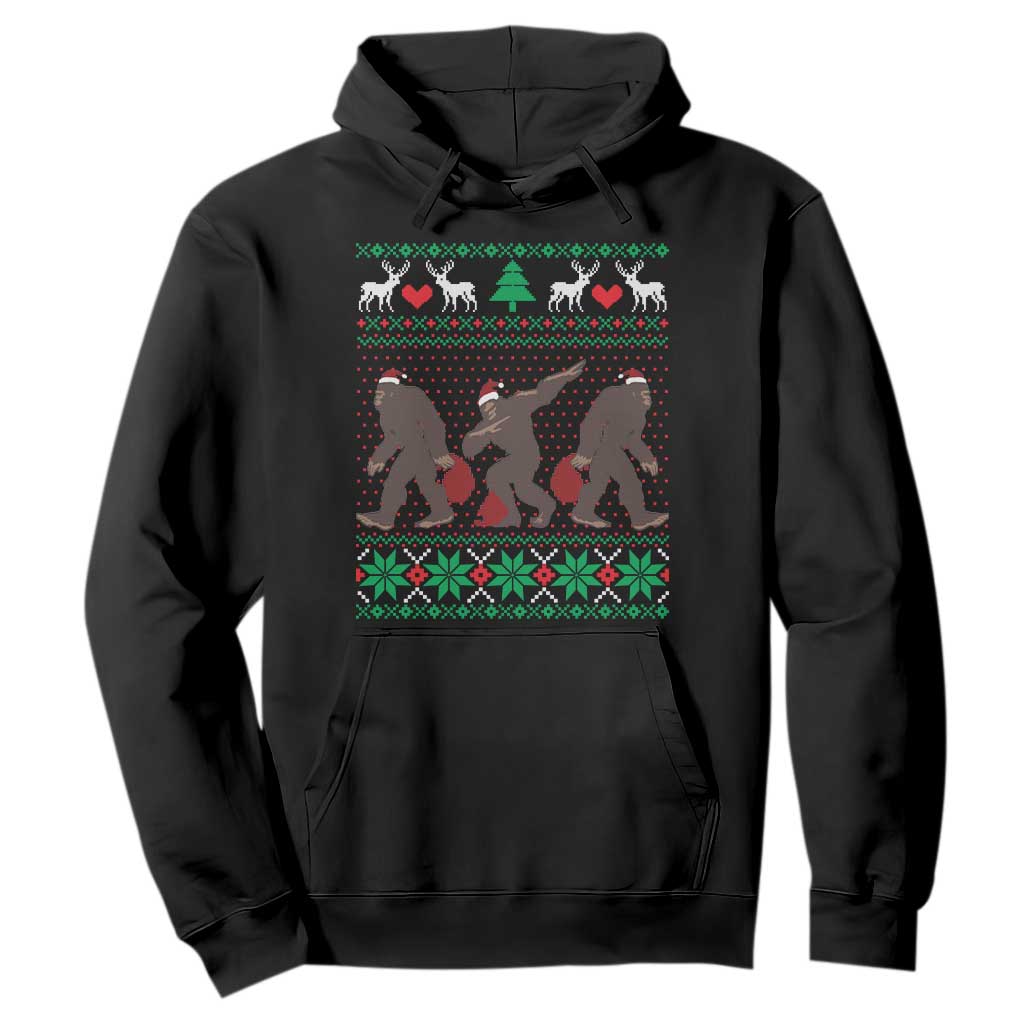 Funny Santa Bigfoot Squad Christmas Hoodie TS11 Black Print Your Wear