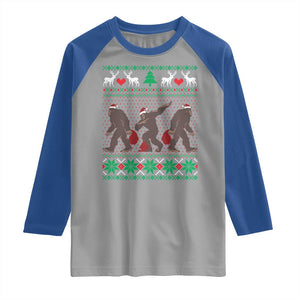 Funny Santa Bigfoot Squad Christmas Raglan Shirt TS11 Sport Gray Royal Print Your Wear