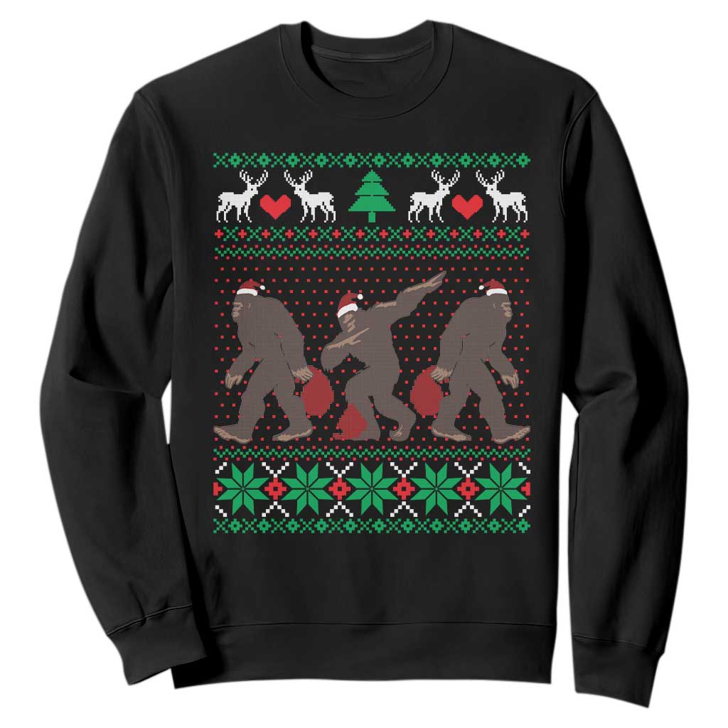 Funny Santa Bigfoot Squad Christmas Sweatshirt TS11 Black Print Your Wear