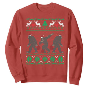 Funny Santa Bigfoot Squad Christmas Sweatshirt TS11 Red Print Your Wear
