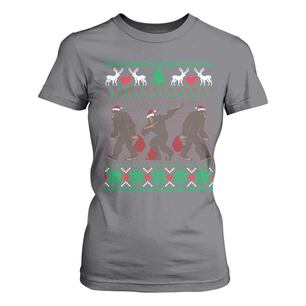 Funny Santa Bigfoot Squad Christmas T Shirt For Women TS11 Charcoal Print Your Wear