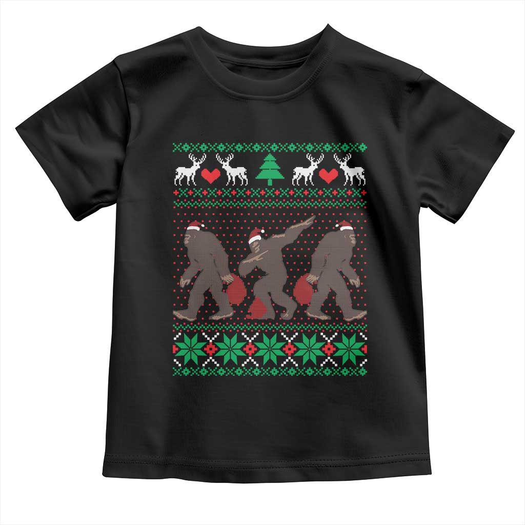 Funny Santa Bigfoot Squad Christmas Toddler T Shirt TS11 Black Print Your Wear