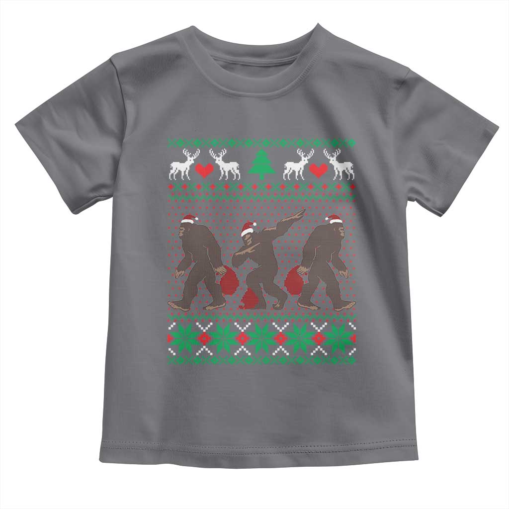 Funny Santa Bigfoot Squad Christmas Toddler T Shirt TS11 Charcoal Print Your Wear
