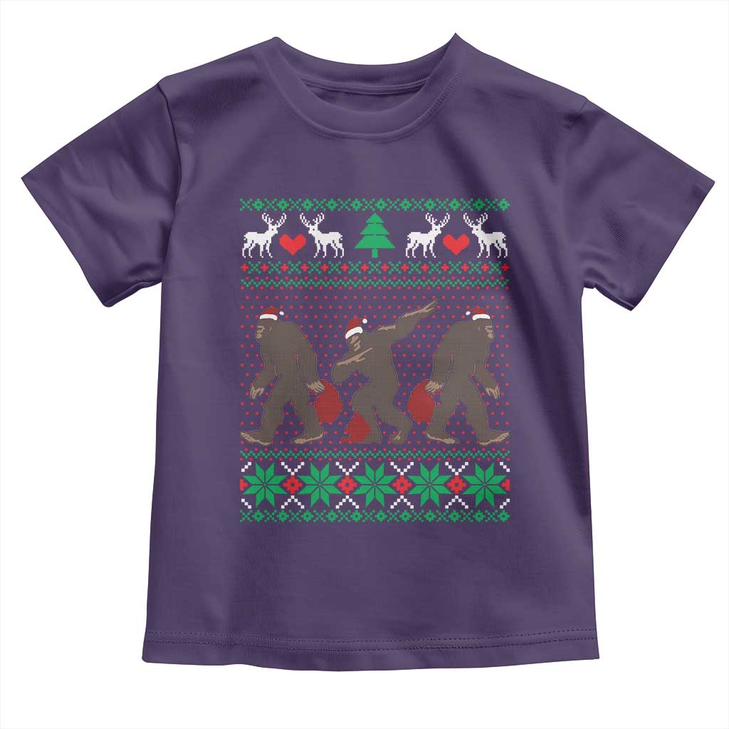 Funny Santa Bigfoot Squad Christmas Toddler T Shirt TS11 Purple Print Your Wear