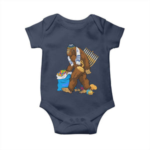Funny Hanukkah Bigfoot Menorah David Stars Baby Onesie TS11 Navy Print Your Wear
