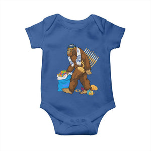 Funny Hanukkah Bigfoot Menorah David Stars Baby Onesie TS11 Royal Blue Print Your Wear