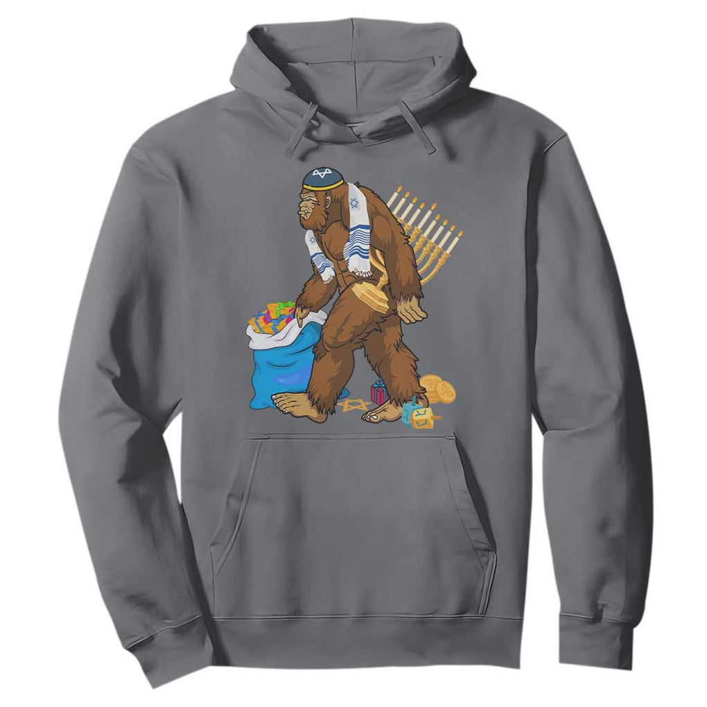 Funny Hanukkah Bigfoot Menorah David Stars Hoodie TS11 Charcoal Print Your Wear