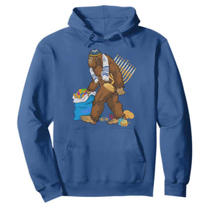 Funny Hanukkah Bigfoot Menorah David Stars Hoodie TS11 Royal Blue Print Your Wear