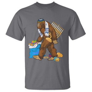 Funny Hanukkah Bigfoot Menorah David Stars T Shirt TS11 Charcoal Print Your Wear