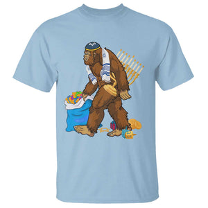Funny Hanukkah Bigfoot Menorah David Stars T Shirt TS11 Light Blue Print Your Wear