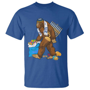 Funny Hanukkah Bigfoot Menorah David Stars T Shirt TS11 Royal Blue Print Your Wear