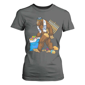 Funny Hanukkah Bigfoot Menorah David Stars T Shirt For Women TS11 Dark Heather Print Your Wear