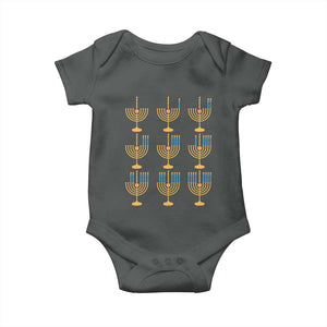 Funny Hanukkah Menorah Chanukah Jewish Holiday Baby Onesie TS11 Dark Heather Print Your Wear