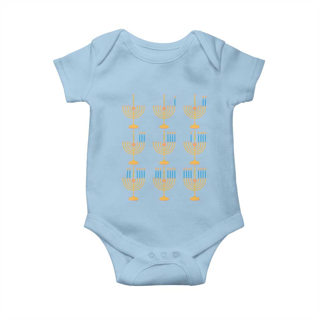 Funny Hanukkah Menorah Chanukah Jewish Holiday Baby Onesie TS11 Light Blue Print Your Wear
