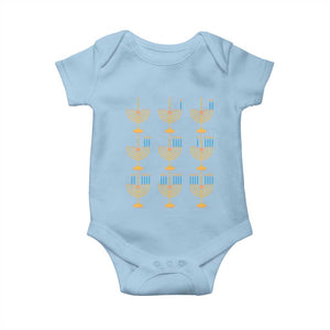 Funny Hanukkah Menorah Chanukah Jewish Holiday Baby Onesie TS11 Light Blue Print Your Wear