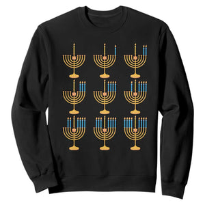 Funny Hanukkah Menorah Chanukah Jewish Holiday Sweatshirt TS11 Black Print Your Wear