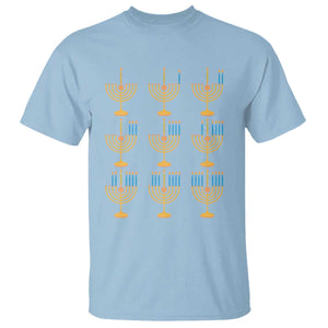 Funny Hanukkah Menorah Chanukah Jewish Holiday T Shirt TS11 Light Blue Print Your Wear