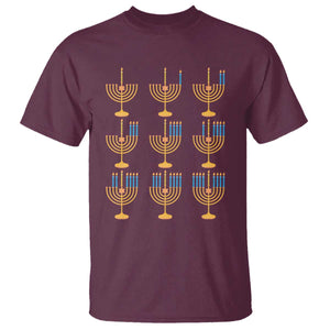 Funny Hanukkah Menorah Chanukah Jewish Holiday T Shirt TS11 Maroon Print Your Wear