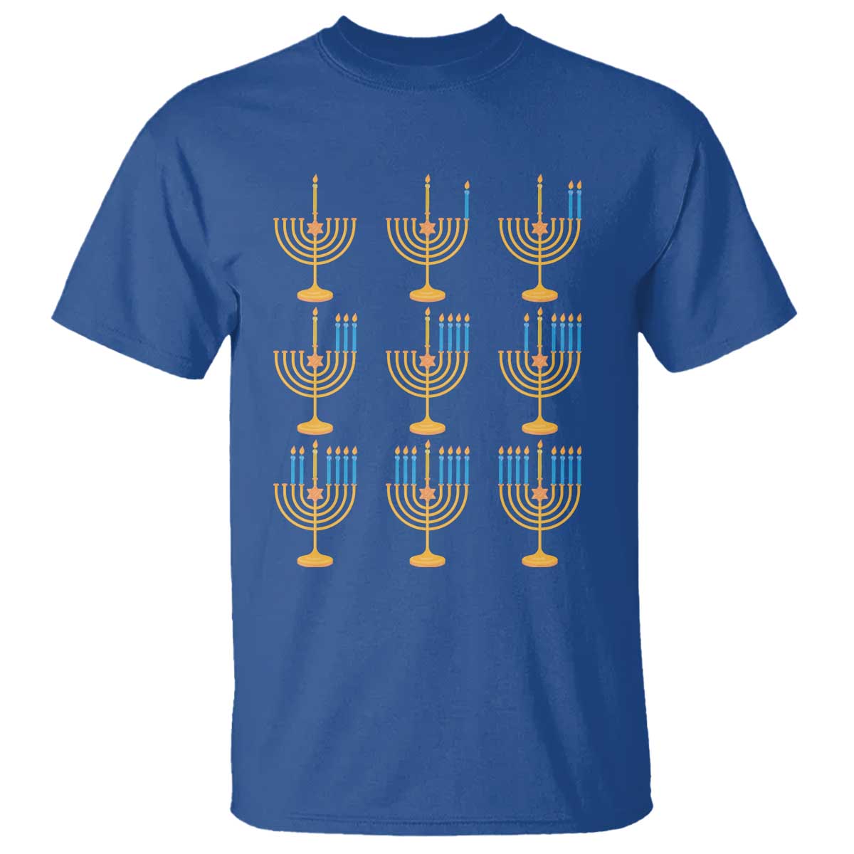 Funny Hanukkah Menorah Chanukah Jewish Holiday T Shirt TS11 Royal Blue Print Your Wear