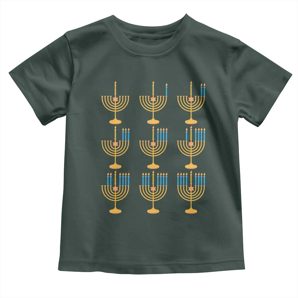 Funny Hanukkah Menorah Chanukah Jewish Holiday Toddler T Shirt TS11 Dark Forest Green Print Your Wear