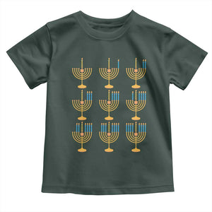 Funny Hanukkah Menorah Chanukah Jewish Holiday Toddler T Shirt TS11 Dark Forest Green Print Your Wear