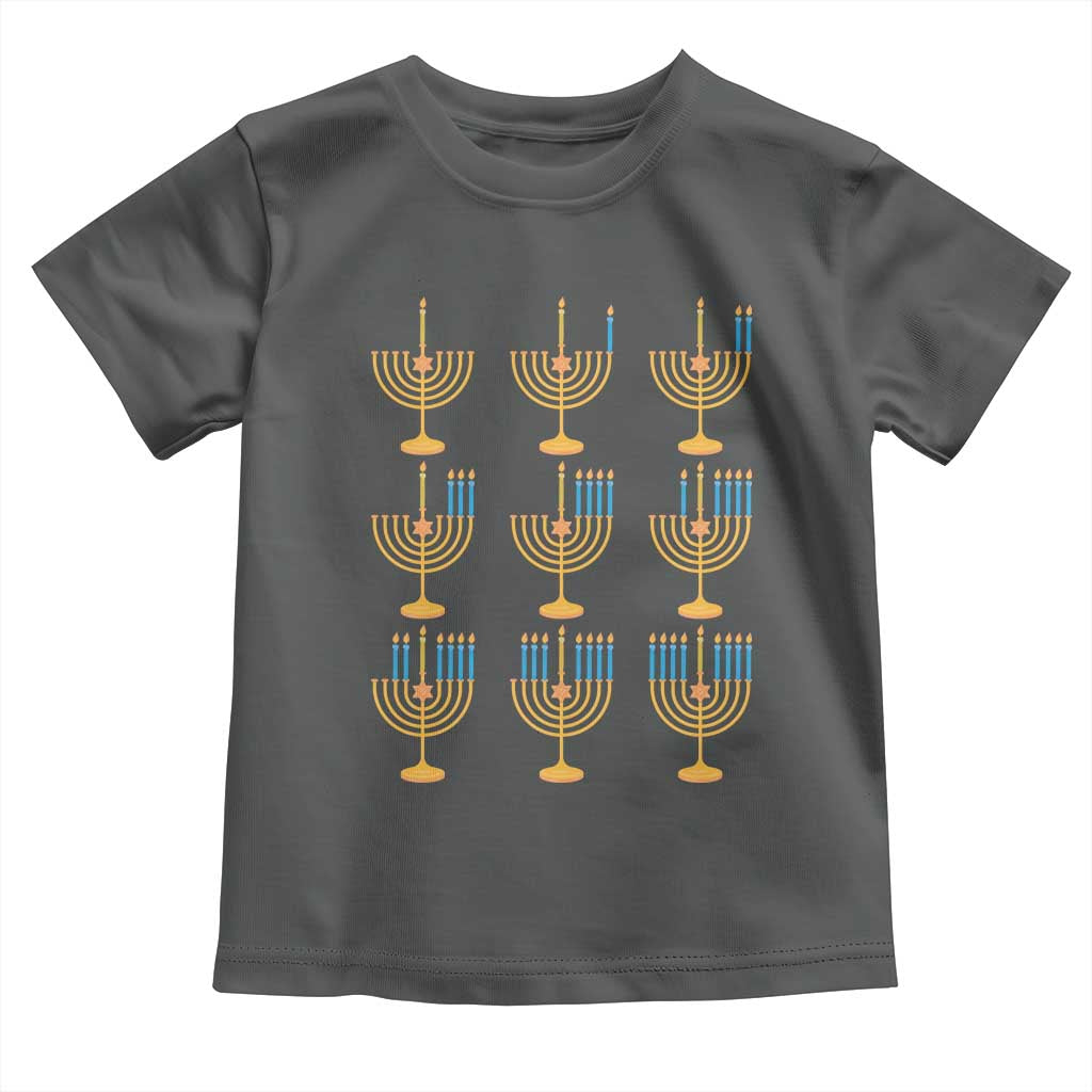Funny Hanukkah Menorah Chanukah Jewish Holiday Toddler T Shirt TS11 Dark Heather Print Your Wear
