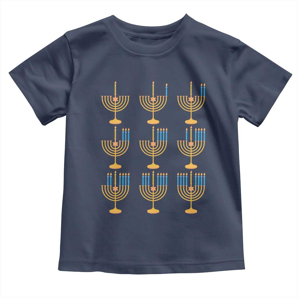 Funny Hanukkah Menorah Chanukah Jewish Holiday Toddler T Shirt TS11 Navy Print Your Wear